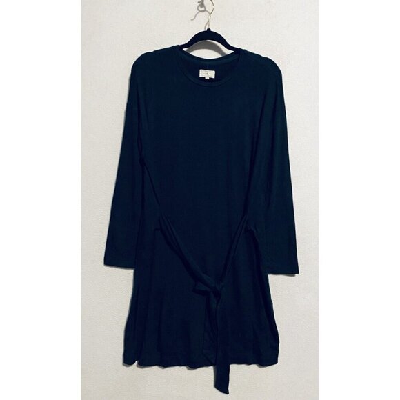 Lou and Grey Dress Womens Large Dark Green Signaturesoft Tie Waist Long Sleeve - Picture 1 of 5